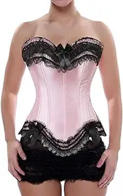 [Generic] Women's Boned Overbust Corset Bustier Lingerie Bodyshaper Top Open Bust Bra