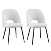 Set of 2 Dining Chair Boucle Sherpa
