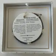 Hematite Harmony Grounding + Fresh Water Cultured Pearl Purity Wisdom bracelet