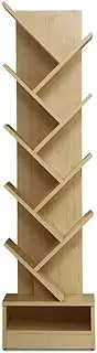 [Artiss] Bookshelf, 9 Tier Shelf Corner Wall Shelves Display Cabinet Bookcase Storage Rack Home Living Room Bedroom Office Furniture, 15mm Thick Particle Board Natural