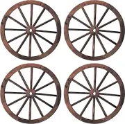 4 Pieces Wooden Wagon Wheel Wall Decor 10 Inches Old Western Wood Wagon Wheel...