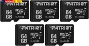 Patriot LX Series Micro SD Flash Memory Card 64GB - 5 Pack