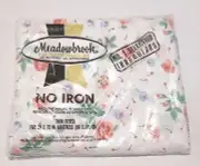 Meadowbrook Twin Fitted Sheet~No Iron~White Floral~Irregular~NOS/Sealed