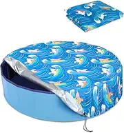 Ladadee Foldable Round Dog Swimming Pool Cover, for 32"/63“/48” Collapsible Outdoor Tub, PVC Coating Waterproof and UV Protection, Leakproof Washable Kiddie Pet Small Paddling Bath Accessories