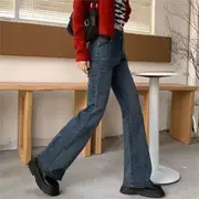 High-Waist Boot-Cut Jeans Blue - M