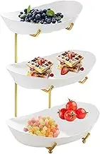 3 Tier Fruit Holder Counter, Counter Top Display Stand, Multi-Layer Serving Tray, Decorative Dessert, Tiered Snack Displaying Rack, Metal Standing for Fruit and Vegetables