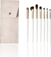 SHELWIN Eyeshadow Makeup Brushes Set with Case 7 PCS Soft Synthetic Hairs Eye Makeup Brushes for Blending Eyebrow Eyeliner Eyeshadow （White）