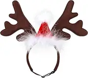 Antlers Headband for Dogs Reindeer Antlers for Dog Reindeer Dog Headband Costumes for Dogs Puppy Accessories for Small Dogs Santa Hat Holiday Pet Costume Accessory Apparel Clothing