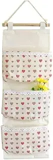 Guomao Peach Heart Small Three Pockets Conjoined Cotton and Linen Debris Storage Bag