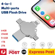 2TB 1TB 512GB USB 3.0 Photo Stick 4in1 Type C OTG Flash Drive for iPhone Android