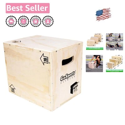 Versatile Wood Plyometric Box with Adjustable Heights - Fitness Launch Aid