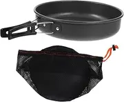 BESPORTBLE 1 Set Non Stick Fry Pan Camping Frying Pan Camping Skillet Black Polyester Hard Alumina Barbecue Trays