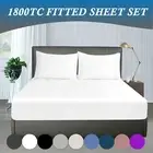 1800TC Soft Fitted Sheet Sets Pillowcase King Single/Double/Queen/King Bed