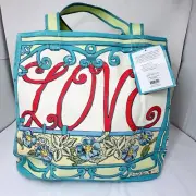 Brighton "A Winter's Love" Large Canvas Tote 16x15x8 Bag Shopper NWT $150