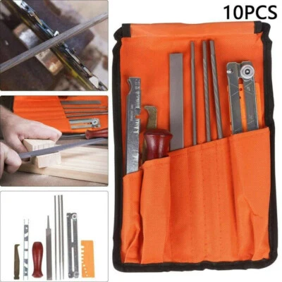 10PCS Chainsaw Sharpening Filing Kit Chain Sharpener Saw Files Tool for Stihl
