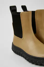 Ground MICHELIN Beige leather ankle boots for women