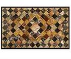 Rectangle Marble Dining Table Top Semi Precious Stone Inlay Work Hallway Table
