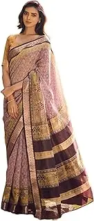 [FASHION BAZAR 365] Traditional Women's Soft Cotton With Jari Checks Unique Trendy Design Saree 12133, 7