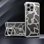 Jarttarn Metal Case for iPhone 16 Pro Max (2024),Aluminum Alloy Hollow Phone Case with Lens Protection Bracket,Heat Dissipation Anti-Fall Shockproof Protective Cover (Silver)