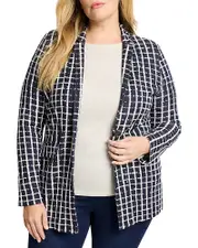 Nic+Zoe Plus Painted Plaid Boyfriend Blazer