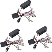Vaguelly 3pcs 3 Bass Guitar Tone Control Wiring Harness 3 Band Equalizer Eq Preamp Circuit Pickup Set Volume Tone Pot for Active Pickup