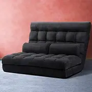 [Artiss] Sofa Bed, 2 Seaters Adjustable Couch Cushions Floor Cushion Lounge Recliner Chair Lounger Office Outdoor Indoor Living Room Bedroom Furniture, Removable Foldable Soft Space Saving Charcoal
