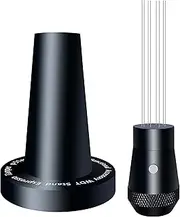 [NEOUZA] Coffee WDT Tamper Aluminum Multifunctional Espresso Accessories, Built-in Magnet, 0.4mm 8 Stainless Needles, WDT Holder with Ripple Base (Black, 53mm)