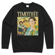 Timothee Chalamet Homage Jumper Sweater Sweatshirt Timothy Wonka Actor Vintage CrewneckHoodie sweatshirt