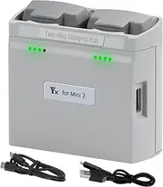 Two-Way Battery Charging Hub for DJI Mini 2/Mini 2 SE/Mavic Mini 4K /Mini SE Drone Accessories, Two Charging Ports Battery Charger for Mavic Mini 2 Series Quadcopter