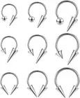 16G 316L Spike Septum Rings Lip Rings Horseshoe Nose Rings, Rook Daith Helix Tra