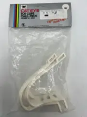 NOS Cateye Toe Clip Kit, white, medium mountain toe clips