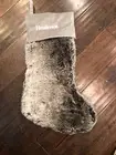 New Pottery Barn Kids gray grey ombre Faux Fur Christmas Stocking Mono Henderson
