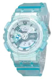 Casio G-Shock Virtual Worlds Translucent Light Blue Multicolor Dial Ladies Watch