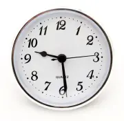 2 3/4" Quartz Clock Insert Fit Up Movement 70 mm White Dial Silver Bezel SWA2.75