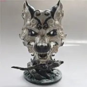 Black Myth Wukong Folk Opera Mask Cosplay Props Movable Chin Wearable With Base
