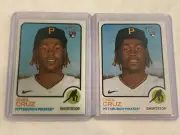 2022 TOPPS HERITAGE ONEIL CRUZ CHROME REFRACTOR RC 227/999 & BASE RC 2 CARD LOT