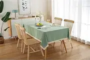 Linen Rectangular Tablecloth,130x180(51x71inch),Waterproof, no Wrinkles.Simple Pure Color with Tassels,Washable.Table Cloths for Kitchen Dining, Party, Holiday, Christmas, Buffet.