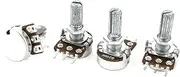 Aexit 4 (Potentiometer) Pcs 20mm Shaft Single Linear Knurled Shaft Control Volume Rotary Potentiometers 200K (35ry511qf411) Ohm WH148