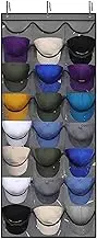 Over The Door Hat Rack 24 Clear & Deep Pockets Hanging Cap Organizer Door Hanging Cap Holder Cap Storage Bag Hanger Display Baseball Caps Collection with 3Hooks(COLOR:grey)