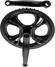 Abaodam 1Set Folding Bicycle Crank Set Durable Single Speed Chain Wheel Crank for Mountain Bikes Lightweight Design with Slip Resistant Chain for Leisure Rides