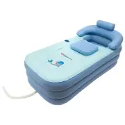 Blue Inflatable Folding Bathtub Portable Spa Tub for Adults and Kids