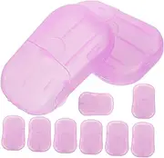 20pcs Portable Travel Soap Sheets Hand Cleaning Soap Slices for Camping Outdoor Activities Plastic Soap Flakes Box Pack