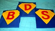 Superhero Blue Cape Initial "B, D, or S," New Personalized Fully Lined Halloween