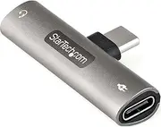 StarTech USB-C Mobile Audio & Charge Adapter with 3.5 mm Audio Jack, Silver