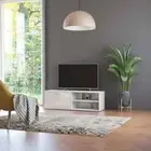 NNEVL TV Cabinet High Gloss White 120x34x37 cm Chipboard