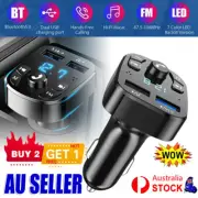 Bluetooth 5.0 Car Wireless FM Transmitter Adapter Hands-Free 2USB PD Charger NTL