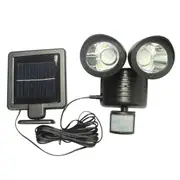 22 Led Solar Powered Double Head Motion Sensor White Light Wall Lamp Outdoor Security Flood Lights