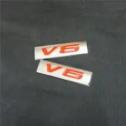 2x Chrome Red V6 Silver Metal Badge Emblem Sticker Decal Bumper 3D Turbo Car 4x4 (for: Jaguar)
