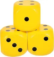 JOINPAYA 3pcs Large Wooden Dice Game Dice for Home Pub Yard Smooth Rolling Natural Wood 6-Sided