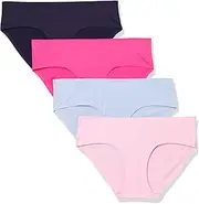 [Amazon Essentials] Women's Seamless Bonded Stretch Hipster Underwear, Pack of 4